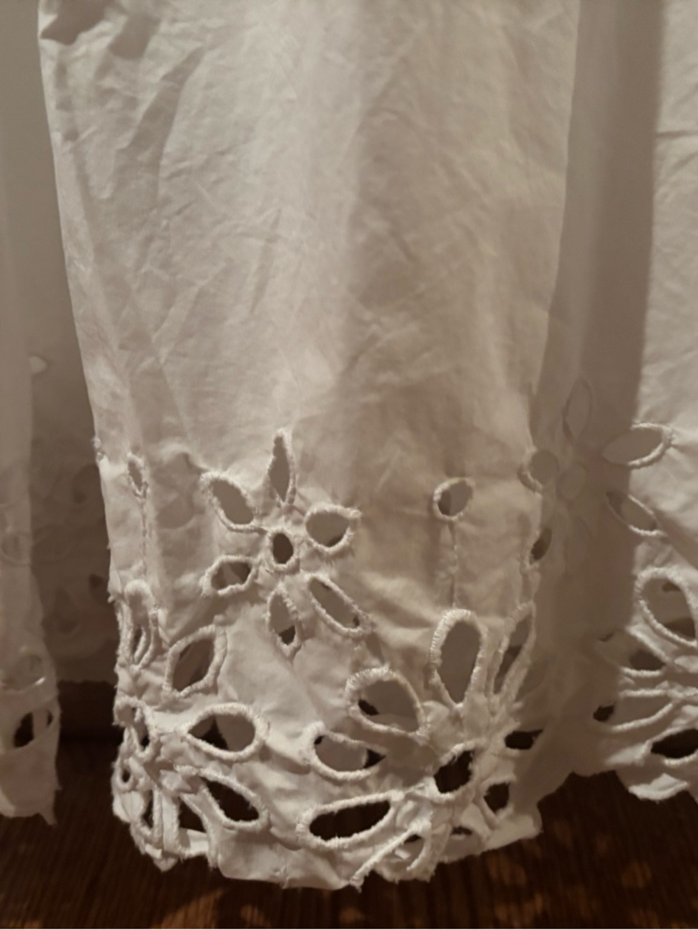 A New Day White Cotton Eyelet Maxi Dress with Cap Sleeves Sz M - Picture 6 of 8